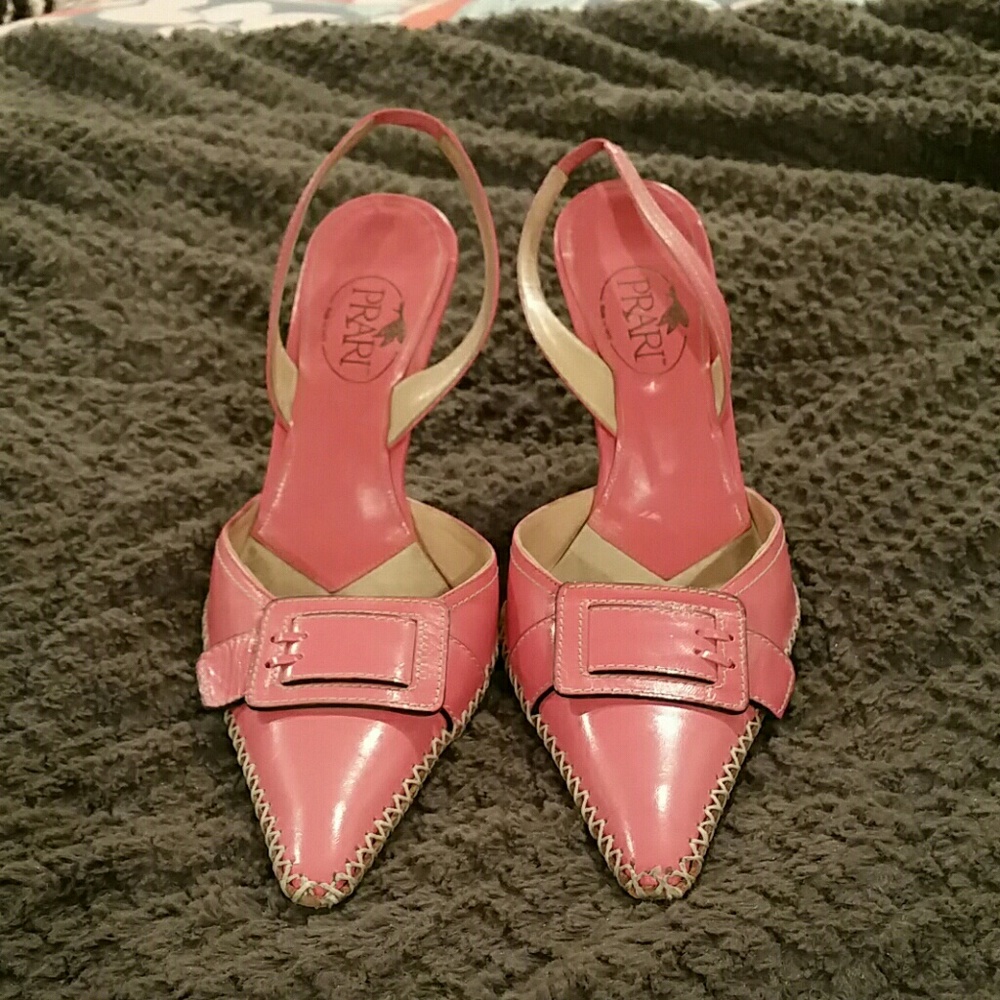 Italian leather Prari pink heels Size 40
